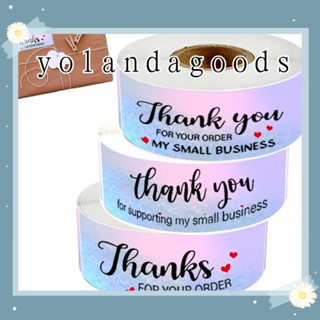 Yola สติ๊กเกอร์ฉลาก Thank You ขนาด 1X3 นิ้ว 120 ชิ้น/ม้วนสําหรับตกแต่ง Thanks Your Order My Business