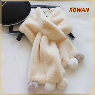 Rowans ผ้าพันคอขนกระต่ายเทียม ให้ความอบอุ่น สไตล์เกาหลี และญี่ปุ่น