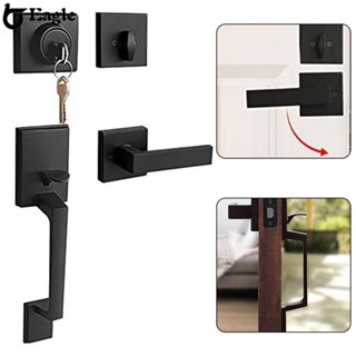 ⭐24H SHIPING⭐Door Handle Zinc Alloy Black Door Knobs &amp; Levers Single Cylinder Exterior