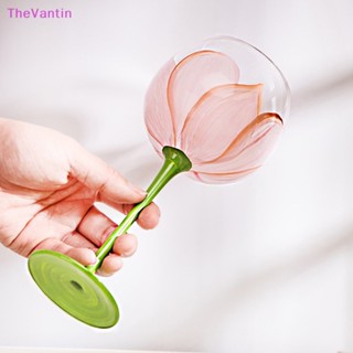 Thevantin แก้วไวน์แดง เพ้นท์มือ ลายดอกไม้ สร้างสรรค์ สําหรับงานแต่งงาน ปาร์ตี้ 1 ชิ้น