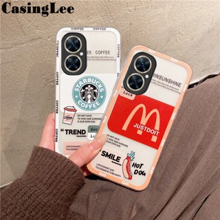 เคสโทรศัพท์มือถือแบบนิ่ม ใส ลายฮอทดอก และกาแฟ แฟชั่น สําหรับ VIVO Y27 Y36 Y36 Y27