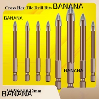 Banana1 ใหม่ ดอกสว่านเจาะกระเบื้อง เซรามิค หกเหลี่ยม ขนาด 3 4 5 6 8 10 12 มม. อเนกประสงค์ สีดํา