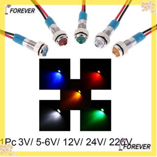 Forever แดชบอร์ดไฟแสดงสถานะ LED โลหะ กันน้ํา สีแดง สีเหลือง สีฟ้า สีเขียว สีขาว 3V 5V 6V 9V 12V 24V 220V 1 ชิ้น