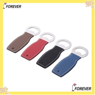 Forever ที่เปิดขวดเบียร์ แบบหนัง สเตนเลส ด้ามจับแบน สุ่มสี 4 ชิ้น