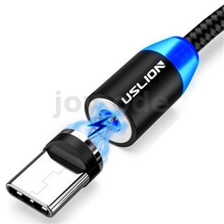 Uslion 2.4A USB-A เป็น Type-C สายชาร์จแม่เหล็ก ไนล่อนถัก แกนทองแดง ยาว 1 เมตร / 2 เมตร