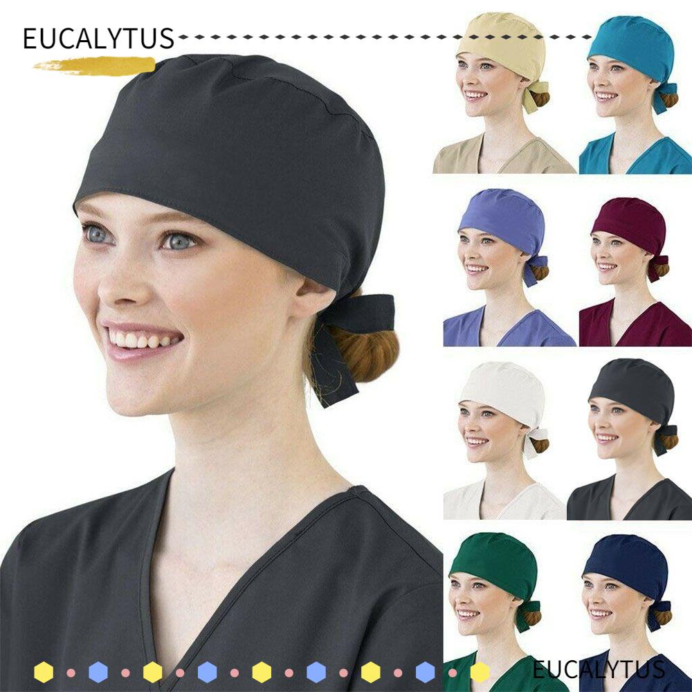 Eutus หมวกสครับผ่าตัด ยืดหยุ่น ทรงกลม สําหรับบ้าน