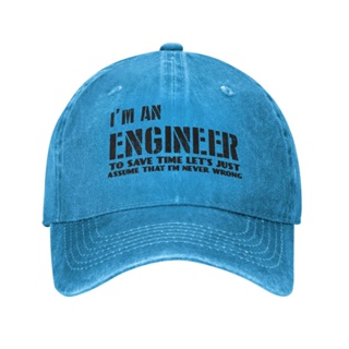 หมวกเบสบอล ผ้าฝ้าย ระบายอากาศได้ดี ลาย Im An Engineer Im Never Wrong แฟชั่นสําหรับผู้ชาย และผู้หญิง