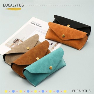 Eutus กระเป๋าแว่นตากันแดด หนังนิ่ม พับได้ สีพื้น แฟชั่นสําหรับผู้ชาย และผู้หญิง