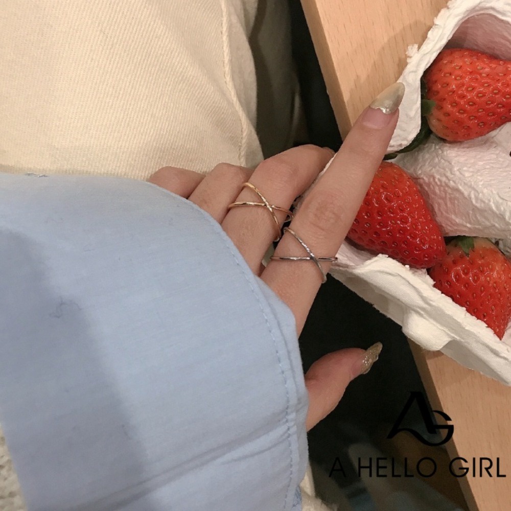 A HELLO GIRL แหวนโซ่ สเตนเลส สไตล์โบฮีเมียนวินเทจ เครื่องประดับสําหรับผู้หญิง