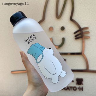 [Rangevoyage] ขวดน้ําใส ลายการ์ตูนหมีแพนด้าน่ารัก พร้อมหลอดดูด กันรั่วซึม 1000 มล. [TH]