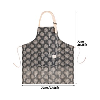 2pcs Women Men Leaf Pattern Home Large With Pockets BBQ Cleaning Tool Easy Clean Adjustable Strap Baker Kitchen Apron