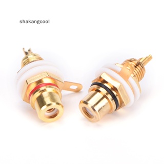 Shakangcool ซ็อกเก็ตแจ็คเชื่อมต่อ ชุบทอง 24K RCA ตัวเมีย 10 ชิ้น SGL