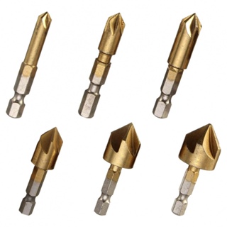 ⚡NEW 8⚡Drill Bit For Sinking 90 Degree Holes 1/4Inch Hex Shank 5 Flute 6 Sizes