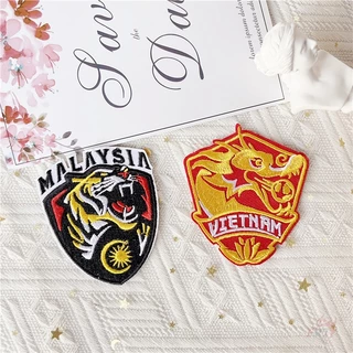 ☸ แผ่นแพทช์ โลโก้ทีมชาติฟุตบอล แบบรีด ☸ แผ่นแพทช์รีดติดเสื้อ DIY จํานวน 1 ชิ้น