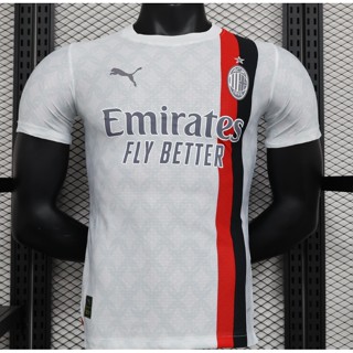 2324ac Milan away players เสื้อเชิ้ต สีขาว คุณภาพสูง AAA+