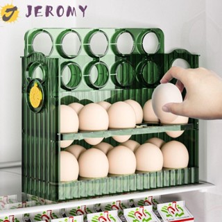 Jeromy กล่องเก็บไข่ แบบใส 3 ชั้น ป้องกันการชน ประหยัดพื้นที่ สําหรับตู้เย็น