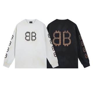 Fashion BA185LE88NC/IA เสื้อยืดลําลอง แขนยาว ผ้าฝ้าย พิมพ์ลายตัวอักษร ทรงหลวม สําหรับผู้ชาย และผู้หญิง