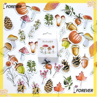 Forever สติกเกอร์ รูปเห็ด ป่า หลากสี สําหรับติดตกแต่งกล่อง งานฝีมือ DIY 184 ชิ้น