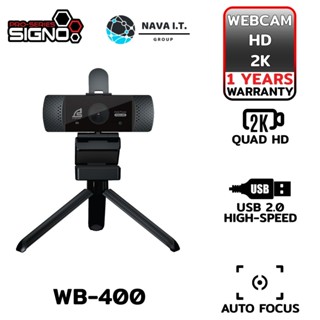 COINSคืน15%⚡FB9JMZV6⚡ IGNO WEBCAM (เว็บแคม) SIGNO E-SPORT รุ่น WB-400 ZOOMER WEBCAM (2K) ประกันศูนย์ 1 ปี