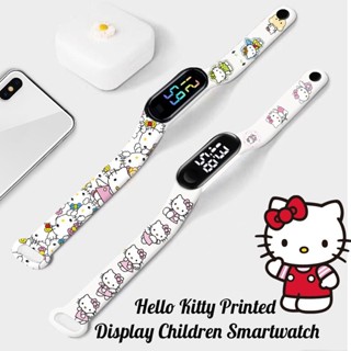 นาฬิกาข้อมือสมาร์ทวอทช์ หน้าจอ Led พิมพ์ลายการ์ตูน Sanrio Hello Kitty น่ารัก สีสันสดใส สําหรับเด็ก