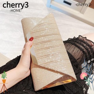 Cherry3 กระเป๋าสะพายไหล่ กระเป๋าคลัทช์ สายโซ่เดี่ยว สีแอปริคอท สําหรับงานแต่งงาน ปาร์ตี้ งานราตรี