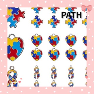 Path จี้จิ๊กซอว์ รูปหัวใจ คละสี สําหรับทําพวงกุญแจ DIY