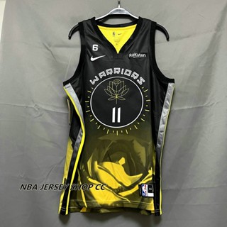 【คุณภาพสูง】ใหม่ ของแท้ NBA GSW Golden State Warriors 2022-23 สําหรับผู้ชาย #11 เสื้อกีฬาแขนสั้น ลายทีม Klay Thompson City Edition สีดํา