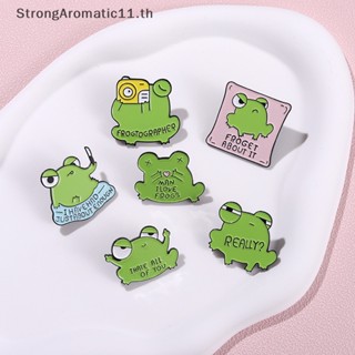 Strongaromatic เข็มกลัด รูปกบ Meme Enamel Pin สีเขียว สําหรับกระเป๋าเป้สะพายหลัง เสื้อผ้า เครื่องประดับ