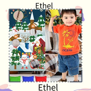 Ethel1 ธงแบนเนอร์ ลายสโนว์แมน ขว้างปา ปลอดภัย สําหรับตกแต่งต้นคริสต์มาส