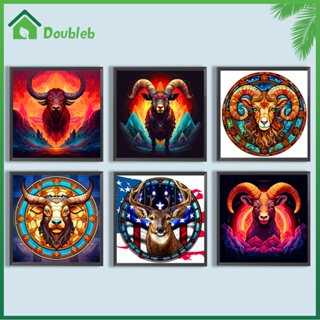 【Doub X ✮】ภาพวาดปักเพชร ทรงกลม ลายแกะ 5D ขนาด 30*30 ซม. สําหรับตกแต่งบ้าน DIY ✮