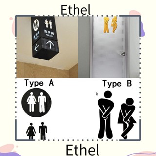 Ethel1 โปสเตอร์กระจก รูปประตูห้องน้ํา ทางเข้าห้องน้ํา DIY 2 ชิ้น ต่อชุด