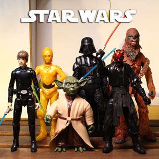 โมเดลฟิกเกอร์ star wars star wars Black Warrior White Soldier Luke Darth Moore C-3PO ของเล่นสําหรับเด็ก