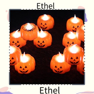 Ethel1 โคมไฟเรซิ่น รูปฟักทอง สําหรับตกแต่งปาร์ตี้ฮาโลวีน 3 ชิ้น