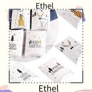 Ethel1 กล่องกระดาษใส่ขนมคุกกี้ ช็อคโกแลต พิมพ์ลายต้นคริสต์มาส 10 ชิ้น