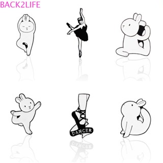 Back2life เข็มกลัดโลหะ รูปกระต่าย เครื่องประดับ สําหรับออกกําลังกาย เล่นโยคะ บัลเล่ต์