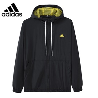 เสื้อแจ็กเก็ตกันลม มีฮู้ด ปักลายโลโก้ Adidas แบบดั้งเดิม เหมาะกับใส่กลางแจ้ง สําหรับผู้ชาย และผู้หญิง