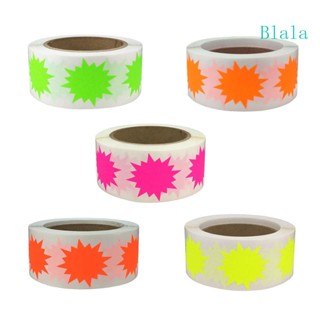 Blala ม้วนสติกเกอร์ฉลากเรืองแสง สีสันสดใส สําหรับติดตกแต่ง 500 ชิ้น