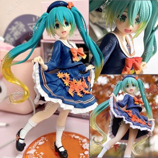โมเดล VOCALOID Miku (3rd Season Autumn Ver.) 18cm Hatsune Miku Virtual Idol Maple Leaf Season Series Fall TAiTO Piapro PVC Figure Packed in Box Model