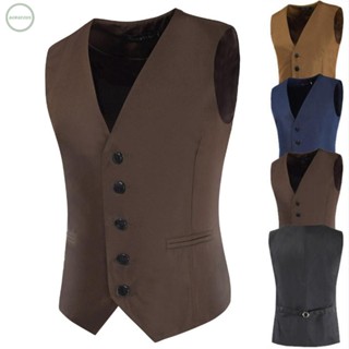 GORGEOUS~Men Slim Fit Vest Sleeveless Coat Slim Fit Uxedo Waistcoat Vest Wedding