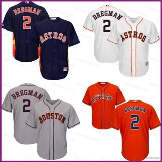 เสื้อกีฬาเบสบอลลําลอง ลายทีม NP2 MLB Houston Astros No.2 Bregman พลัสไซซ์ สําหรับผู้ชาย และผู้หญิง PN2