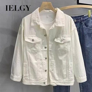 IELGY เสื้อแจ็กเก็ต กระดุมแถวเดียว ทรงหลวม สไตล์เรโทร สําหรับผู้ชาย