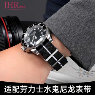 สายนาฬิกาข้อมือไนล่อน ผ้าแคนวาส ขนาด 20 มม. สีดํา สีเขียว สําหรับ Rolex