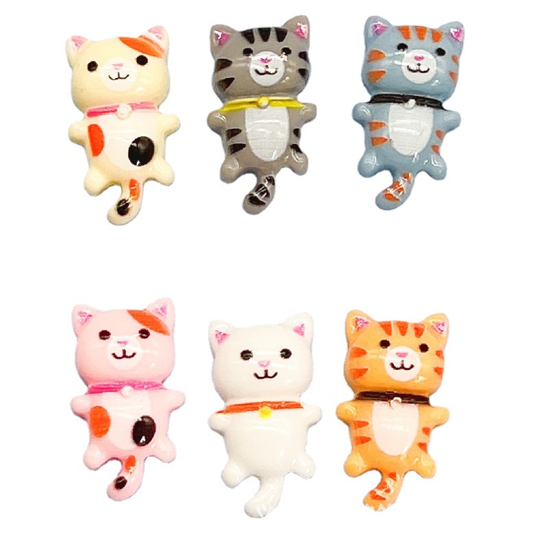 [2 #] Jibbitz Crocs กิ๊บติดผมเรซิ่น รูปการ์ตูนแมวน่ารัก อุปกรณ์เสริม สําหรับรองเท้า QP - รูปที่ 3