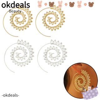 Okdeals ต่างหูห่วง แบบเกลียว สไตล์โบโฮ สําหรับผู้หญิง 1 คู่