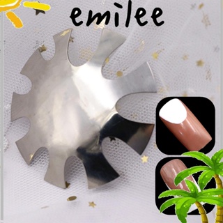 Emilee อุปกรณ์ตัดขอบเล็บอะคริลิค รูปตัว V หน้ายิ้ม สีชมพู และสีขาว สําหรับตกแต่งเล็บ