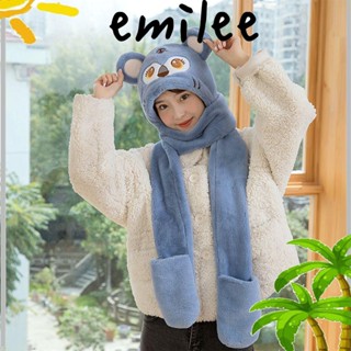 EMILEE All-in-one หมวกผ้าพันคอ แบบหนา สามชิ้น สําหรับขี่จักรยาน