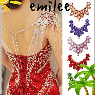 Emilee ใหม่ กระเป๋าคริสตัล พลอยเทียม สีพื้น สําหรับใส่เครื่องประดับ ชุดแต่งงาน