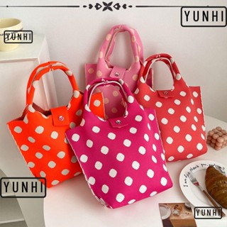 YUNHI Knit Handbag Fashion Women Girls High-capacity Handmade