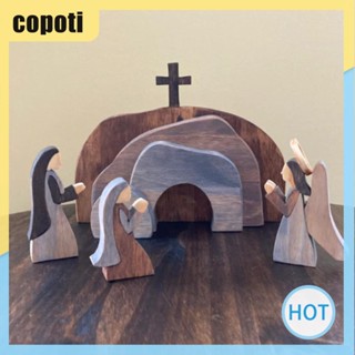 Copoti ชุดฉากคืนชีพอีสเตอร์ แบบไม้ สําหรับตกแต่งบ้าน