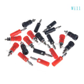 Will ปลั๊กกล้วยขั้วต่อลําโพง 4 มม. สีดํา สีแดง 10 คู่